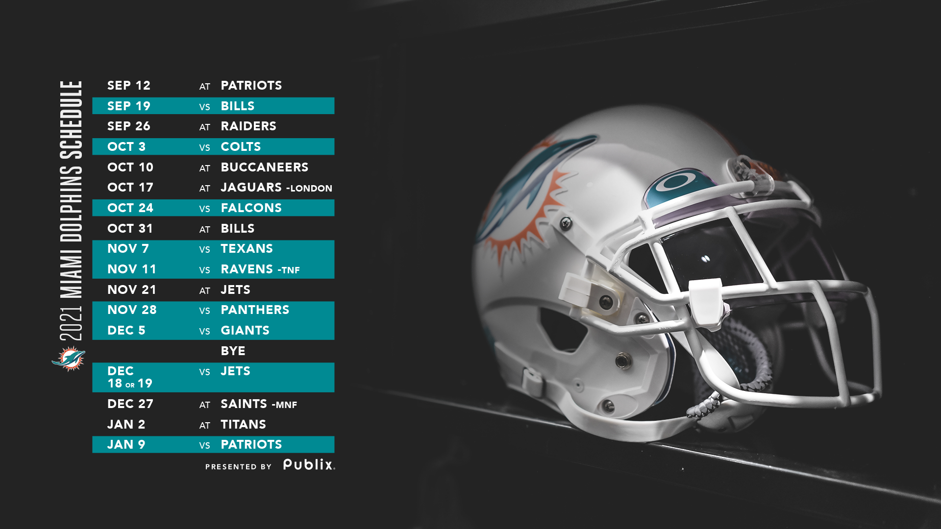 2022-2023 Miami Dolphins Lock Screen Schedule for iPhone 6-7-8 Plus