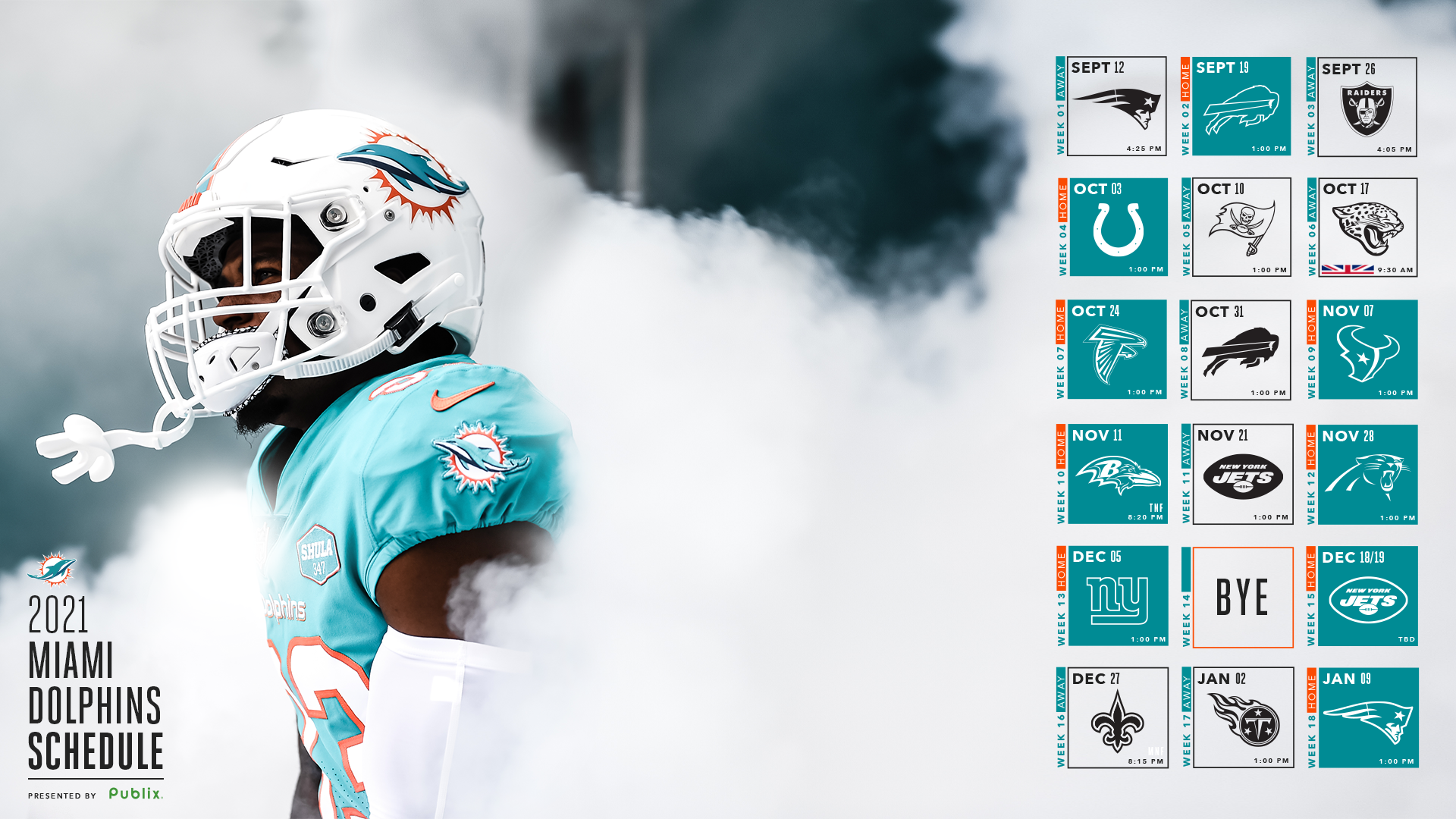 Printable 2021-2022 Miami Dolphins Schedule