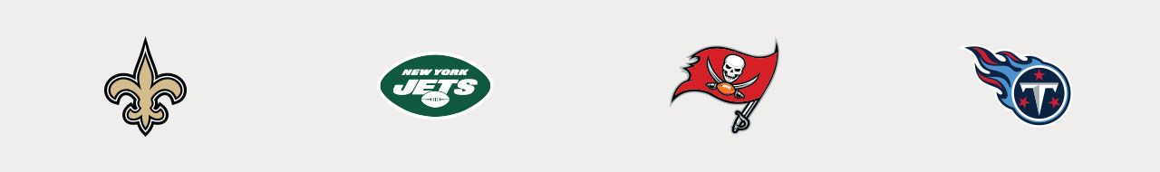 2021 Away Opponents: New Orleans Saints, New York Jets, Tampa Bay Buccaneers, Tennessee Titans