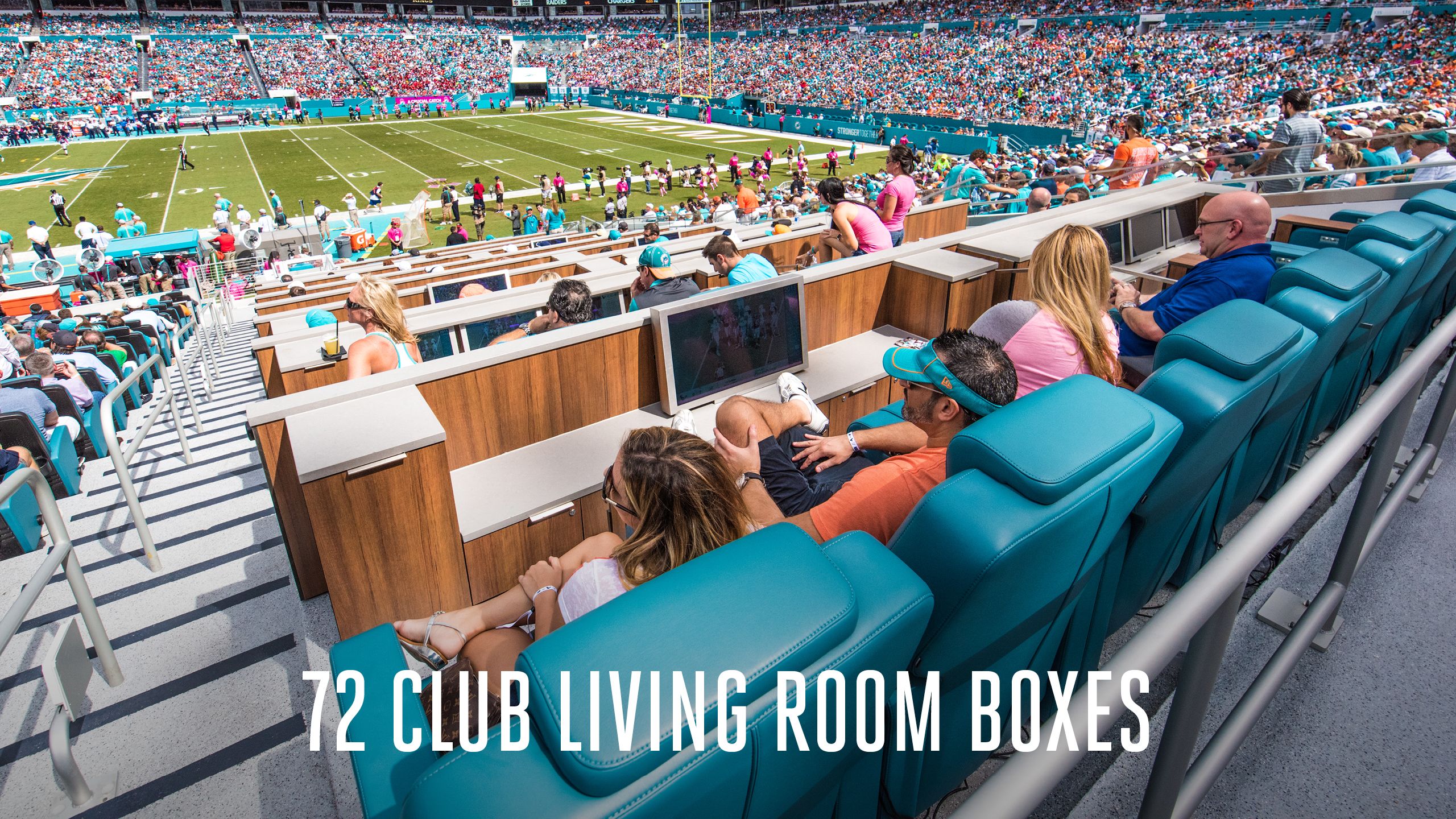 72 Club Living Room Boxes at Hard Rock Stadium