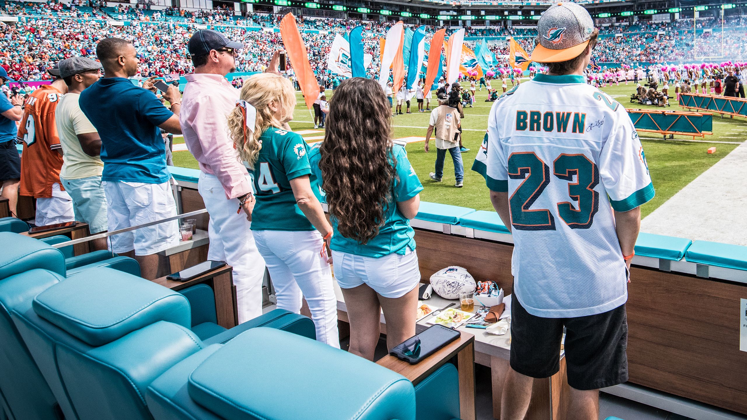 Image: Fans in West Field Club Endzone seats