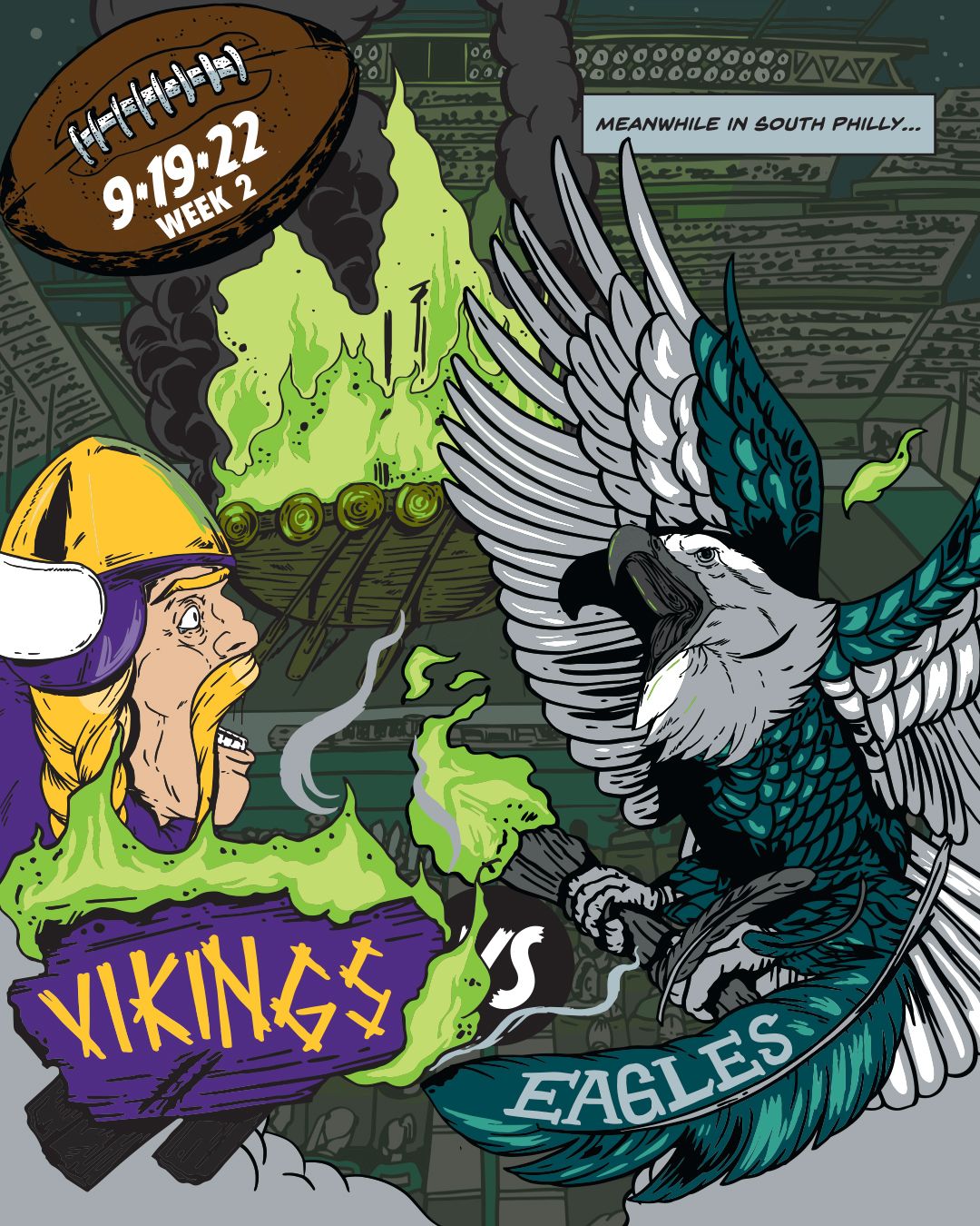 EAGLES GAME DAY POSTER  Jason Piperberg Illustration