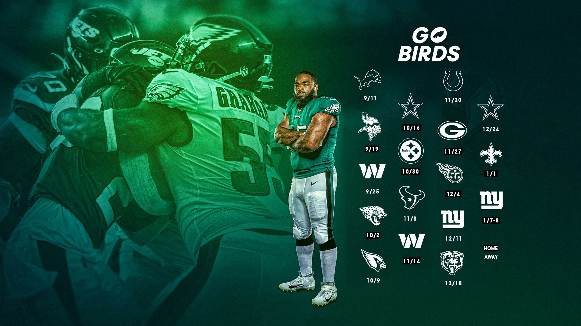 2023 Eagles' schedule: Downloadable wallpaper