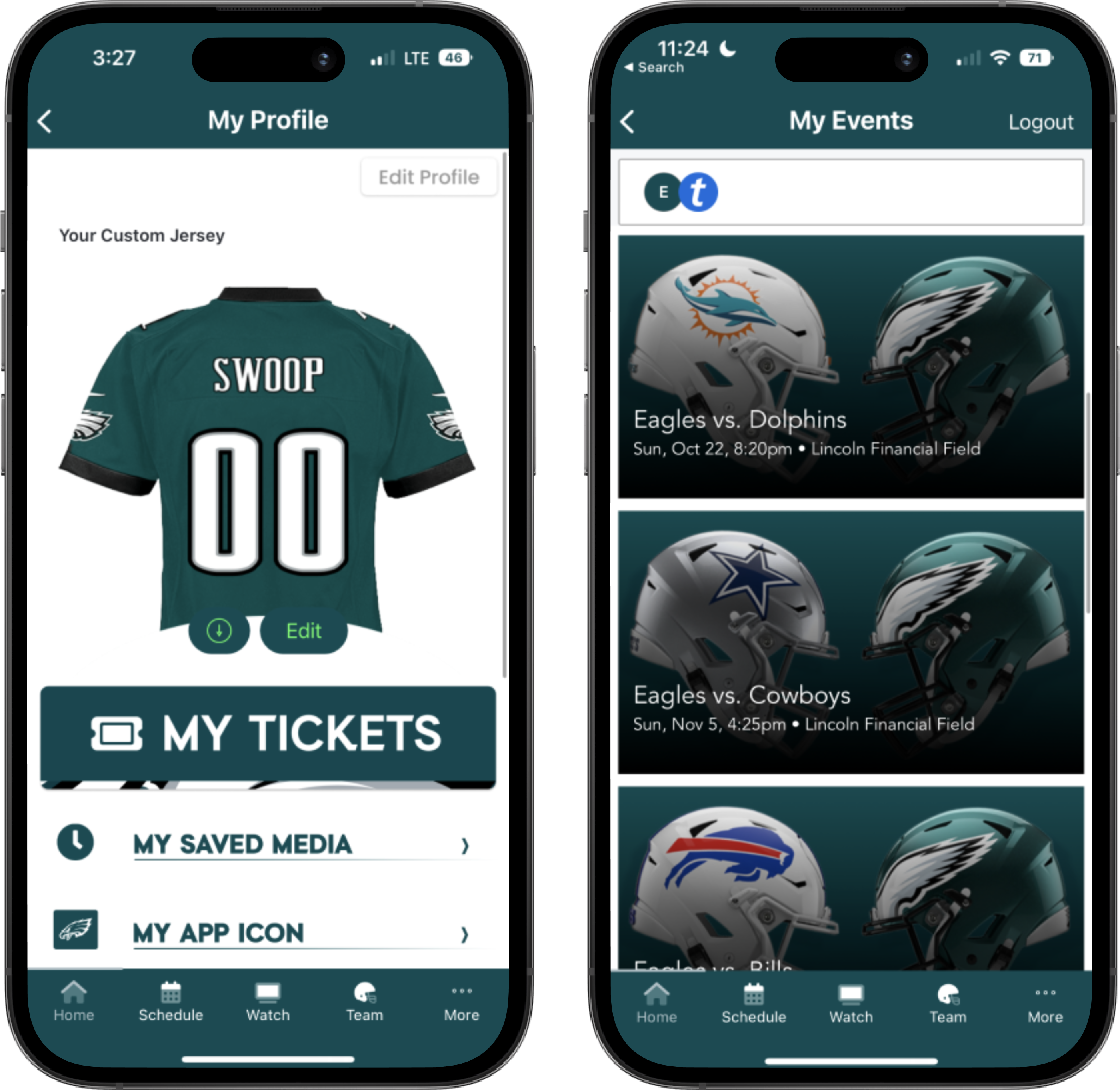 Philadelphia Eagles Official Mobile App presented by Verizon