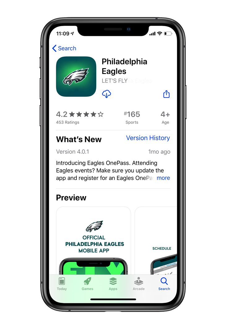 Philadelphia Eagles Mobile OnePass