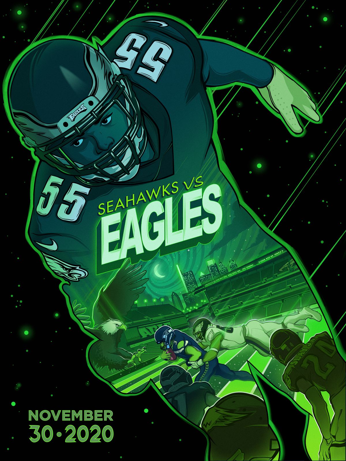 Philadelphia Eagles on X: Today's #SBLII Gameday poster is a