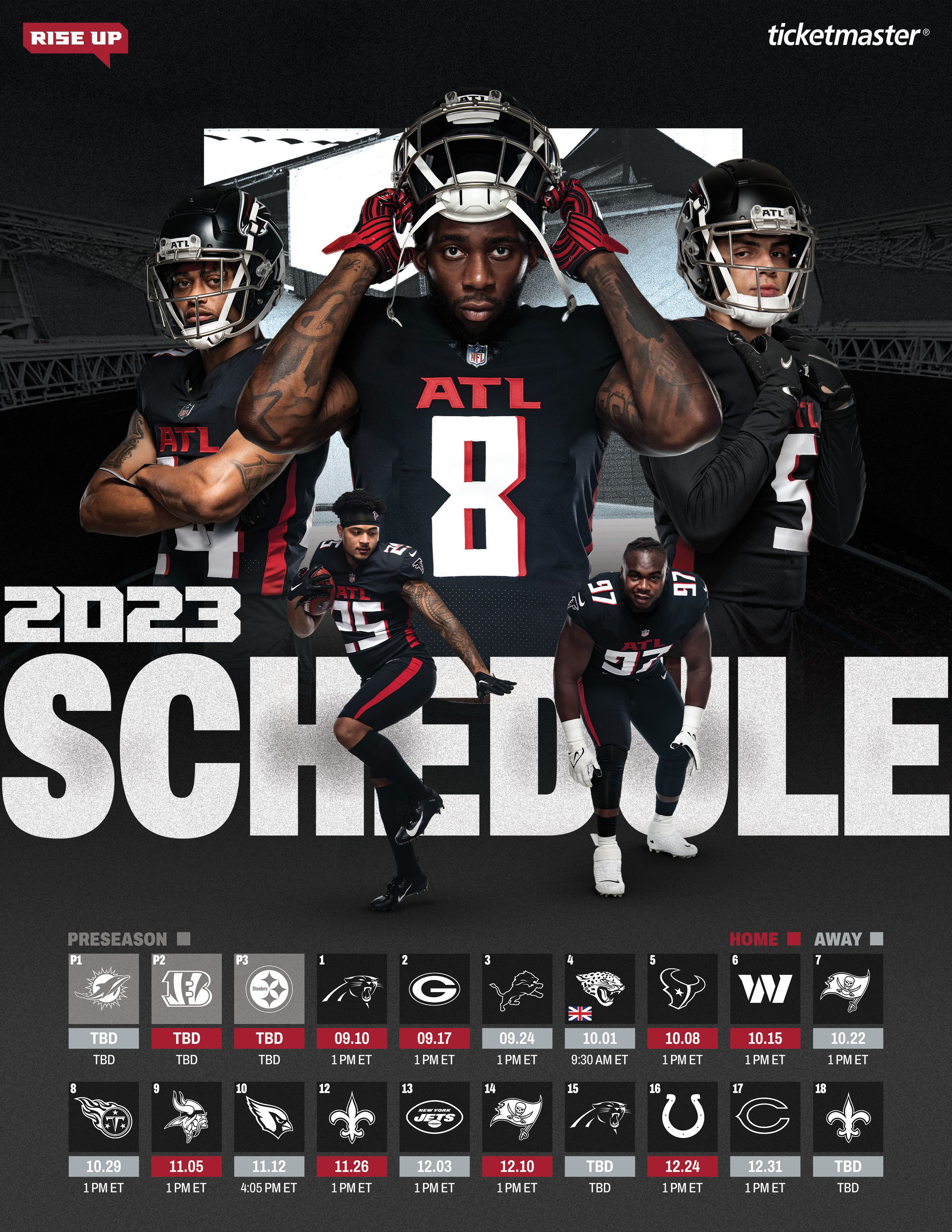 show me the falcons schedule