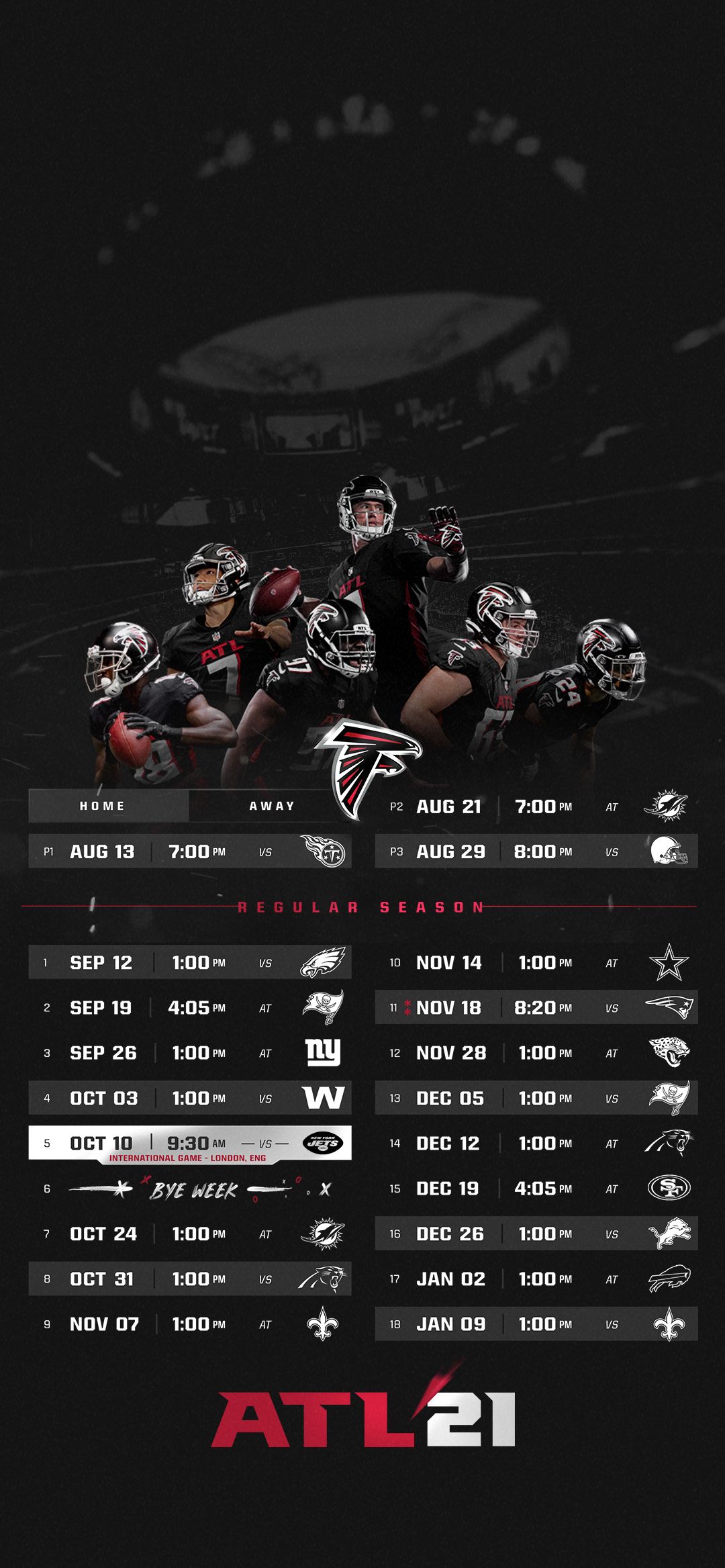 Falcons Football Schedule