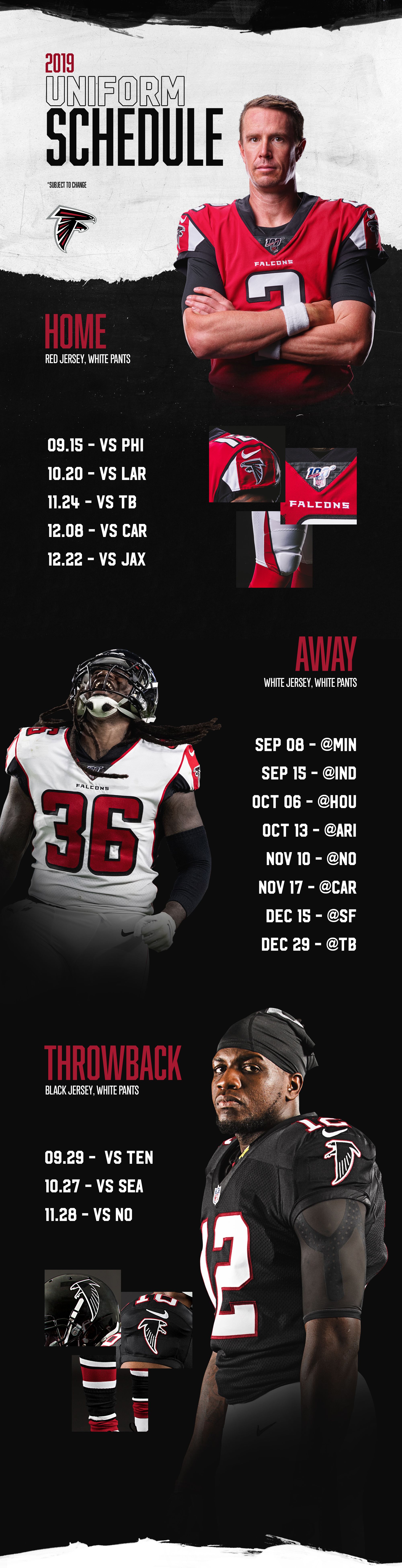 atlanta falcons home and away jerseys