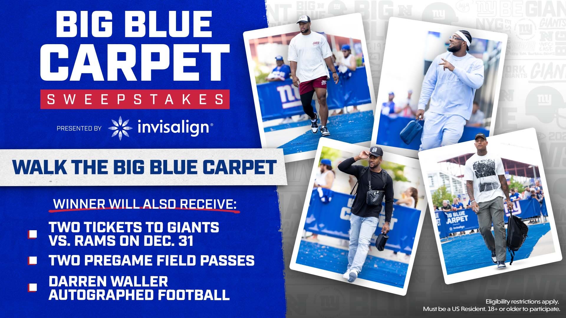 Enter for a chance to walk the Big Blue Carpet. Winner will also