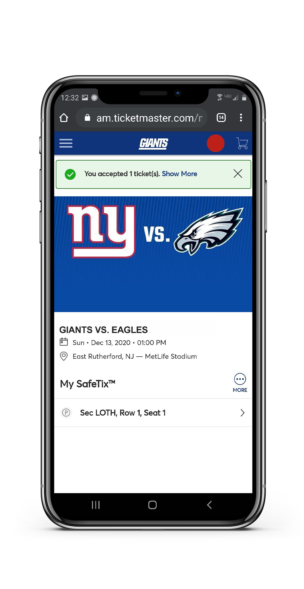 New York Giants Tickets, No Service Fees