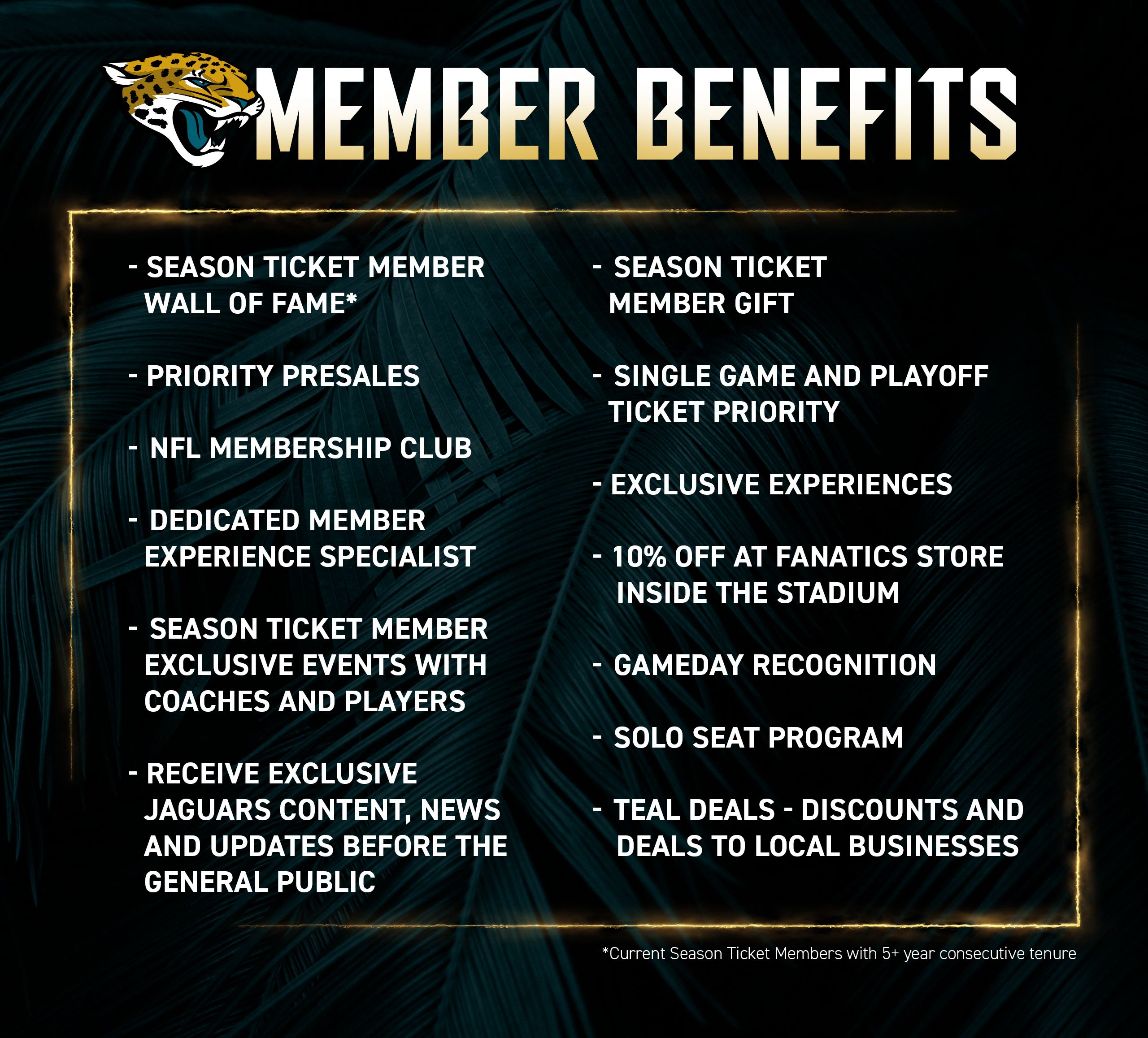Jaguars Season Ticket Member Benefits