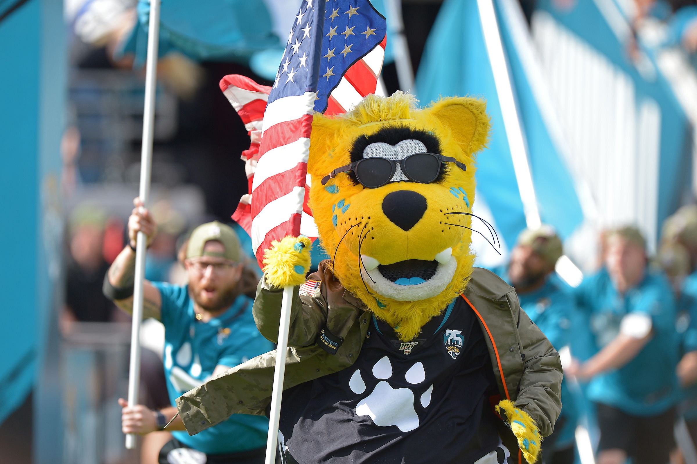 Jacksonville Jaguars NFL Mascot Slogan American House Garden Flag - Growkoc