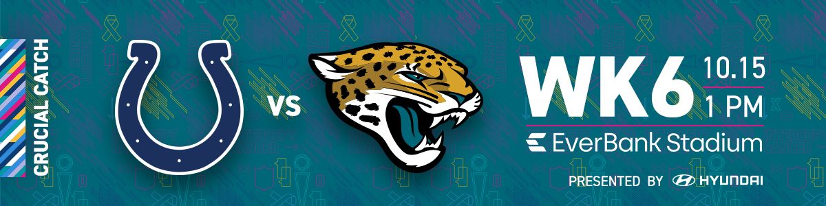 Jacksonville Jaguars vs. Indianapolis Colts Tickets Sun, Oct 15, 2023 1:00  pm at EverBank Stadium in Jacksonville, FL