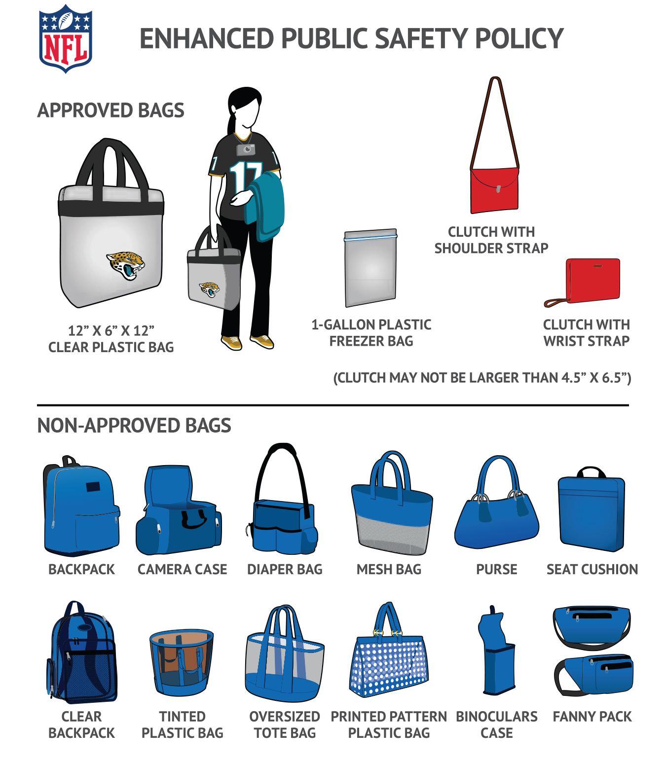 nfl approved clear backpack