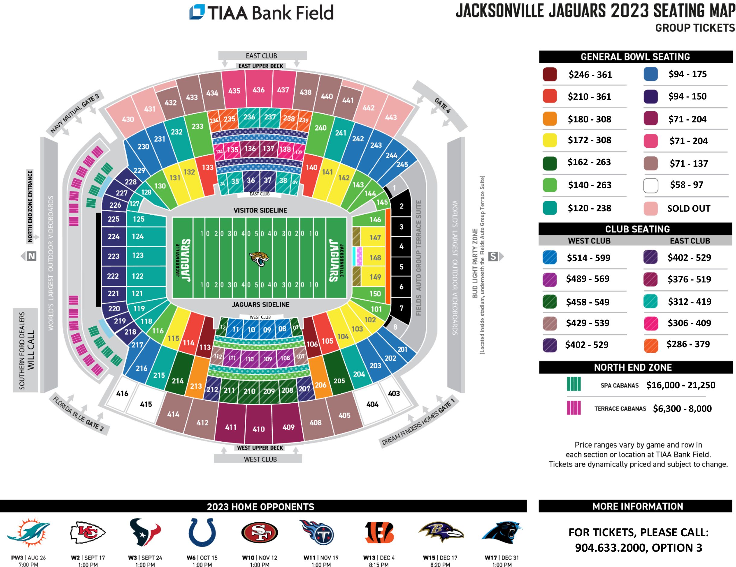 Colts 2022 Season Ticket Price Map