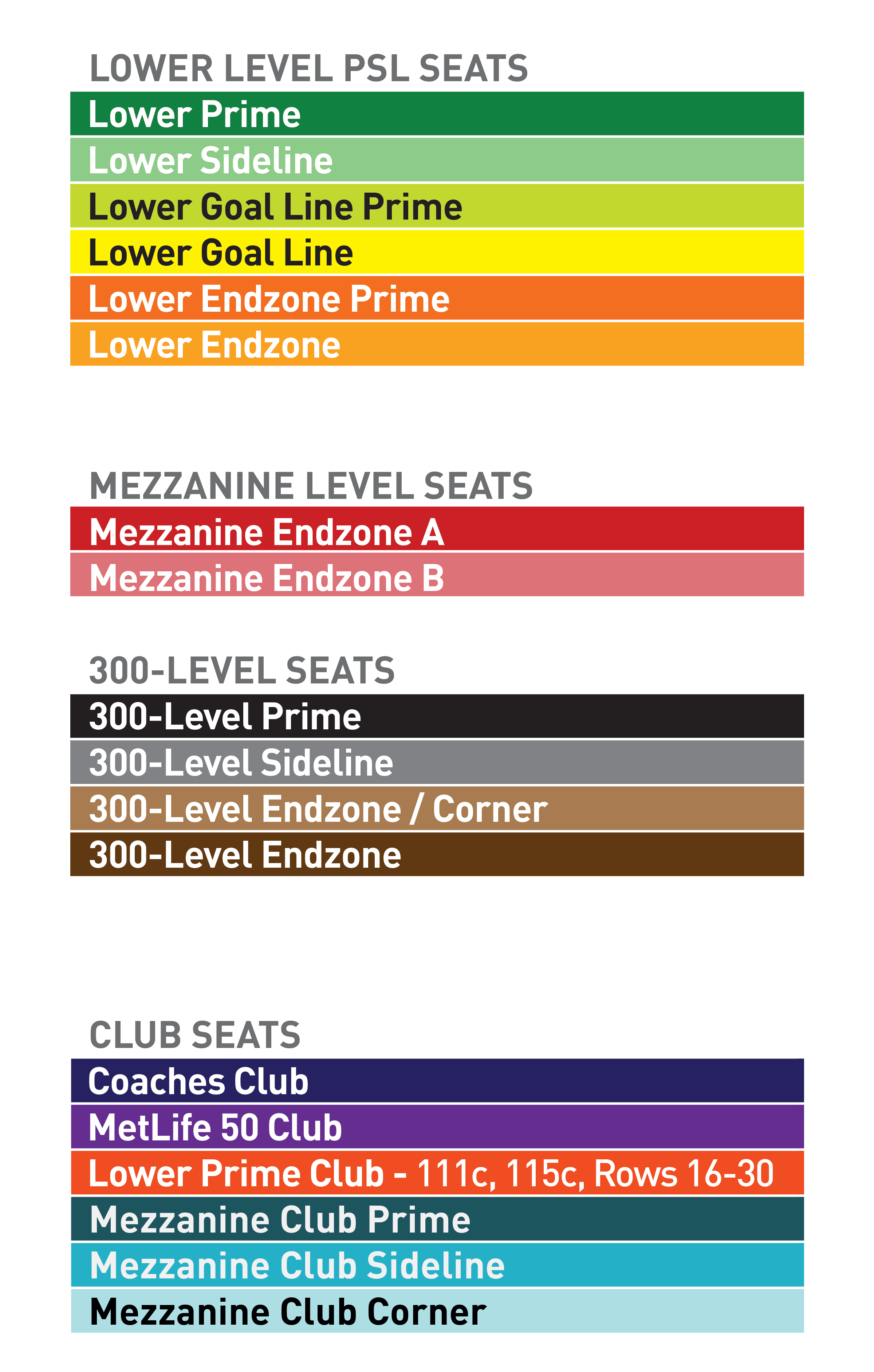 New York Jets  Season Tickets Seating Chart