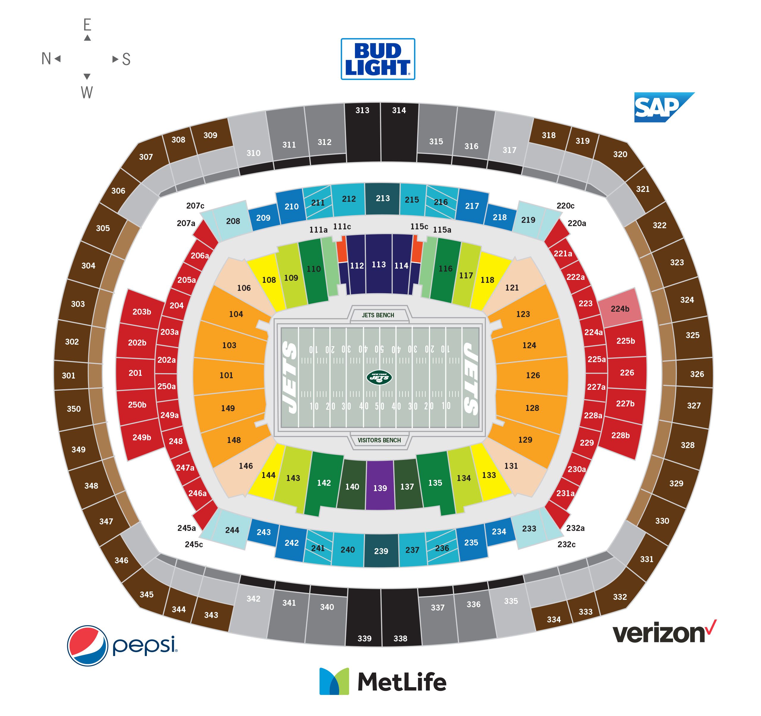 metlife stadium new jersey seating chart