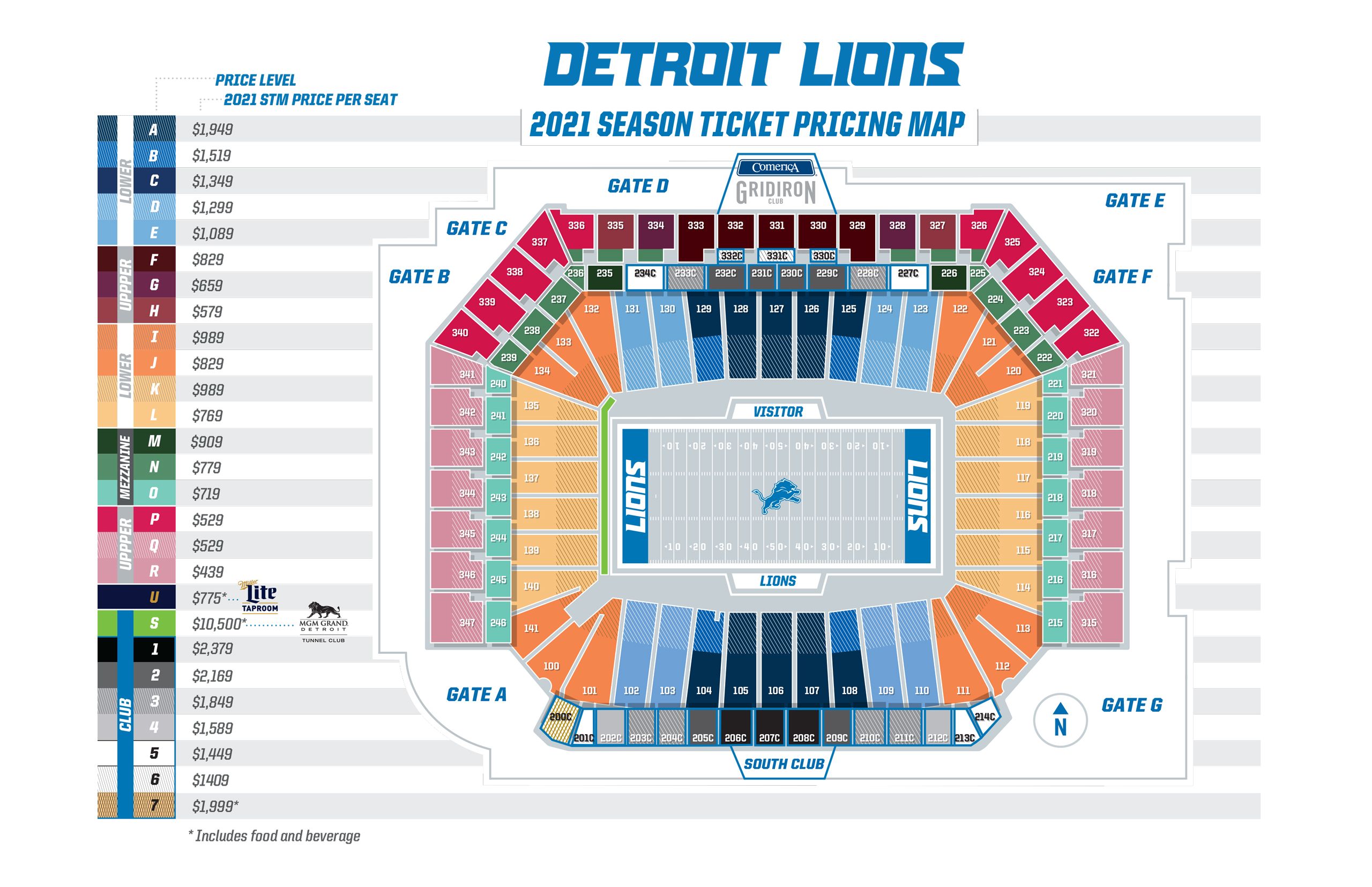 Colts 2022 Season Ticket Price Map