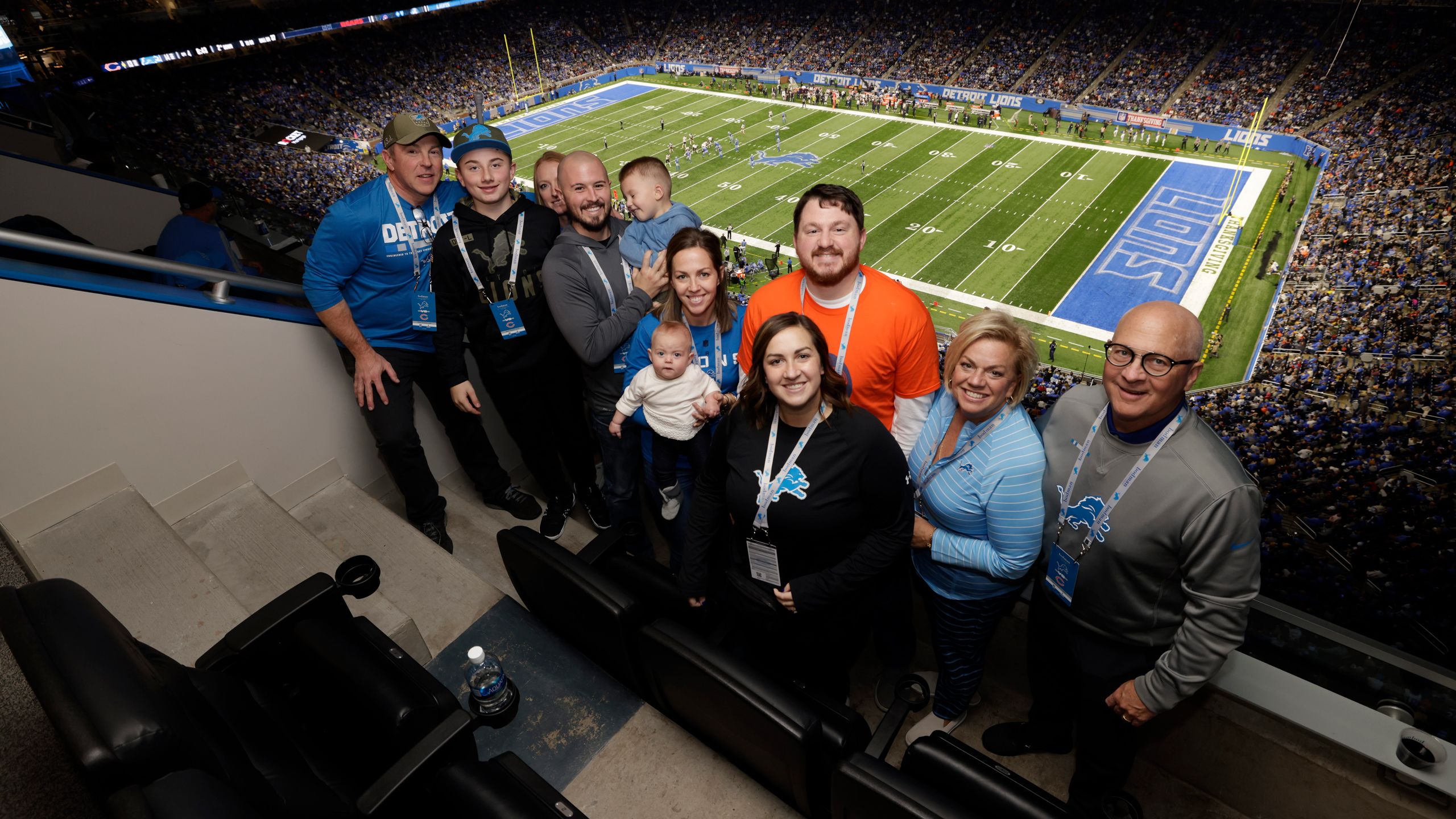 Fans in Suite 628 during a NFL football game against the Chicago Bears on Thursday, November 24, 2021 in Detroit, MI. (Joshua Hanford/Detroit Lions).