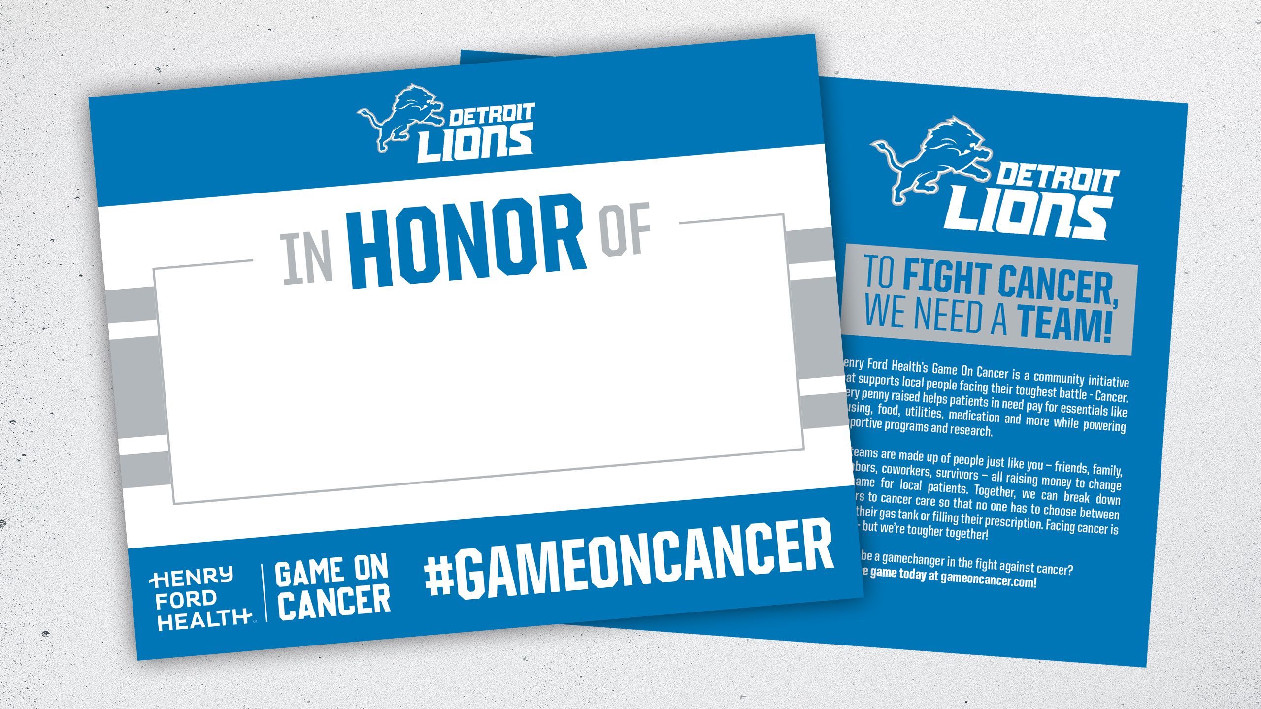 Detroit Lions Game Ticket Gift Voucher