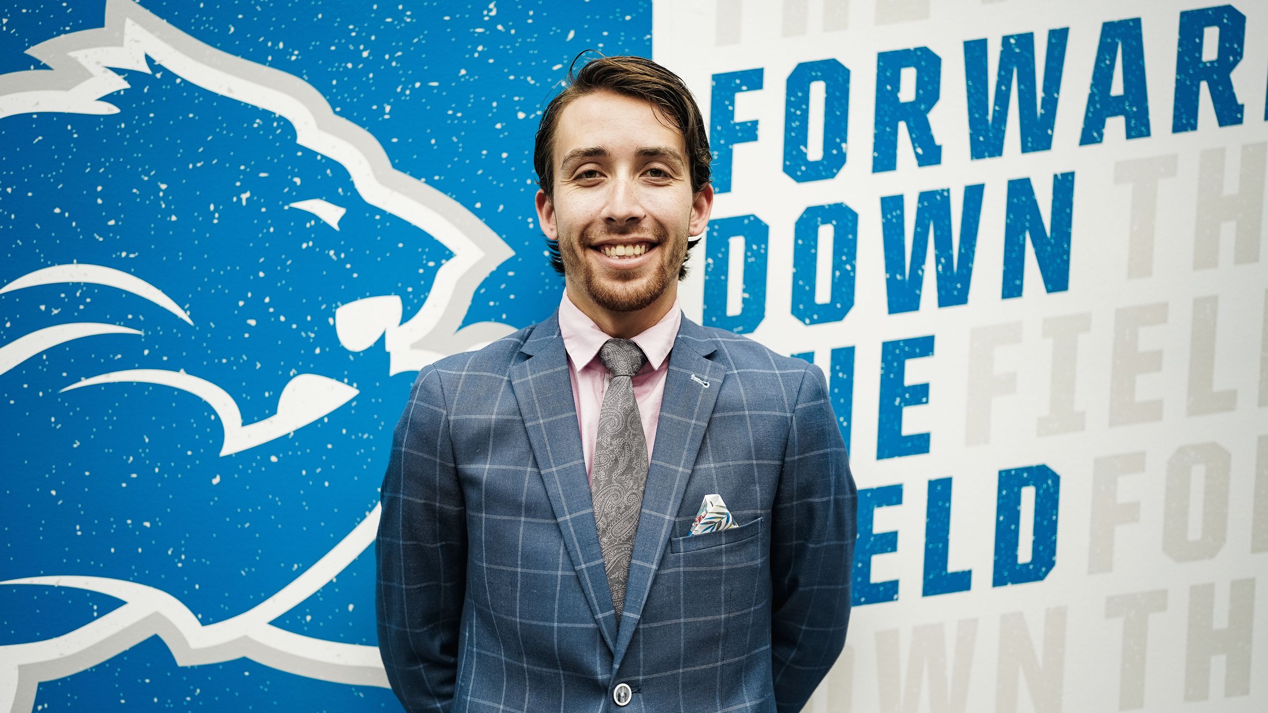 This is a 2022 photo of Brian Nordstrom. This image reflects the active staff as of June 29, 2022, when this image was taken. (Jeff Nguyen/Detroit Lions)