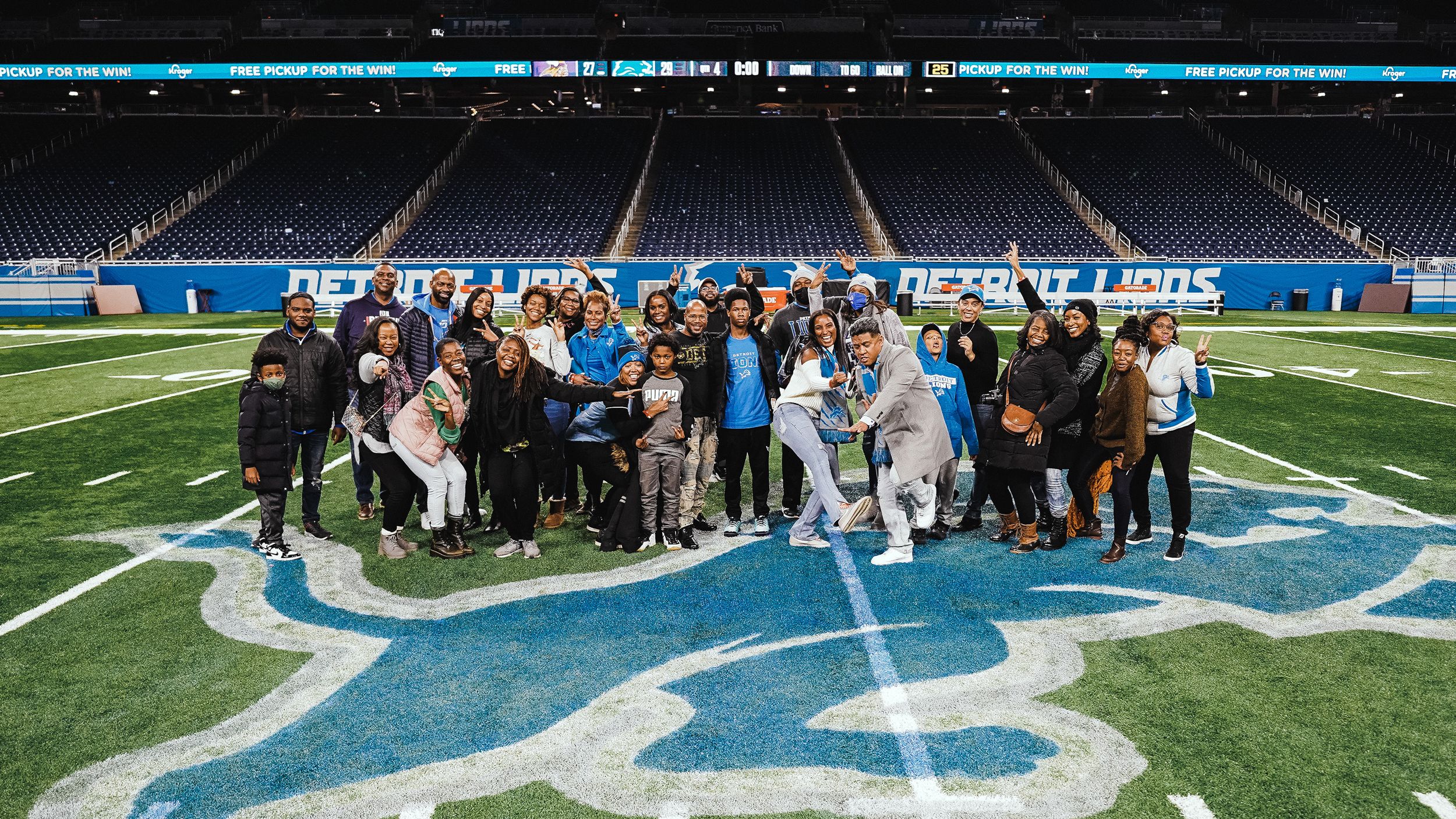 Group photo during a NFL football game against the Minnesota Vikings on Sunday, December 5, 2021 in Detroit, MI. (Jeff Nguyen/Detroit Lions).