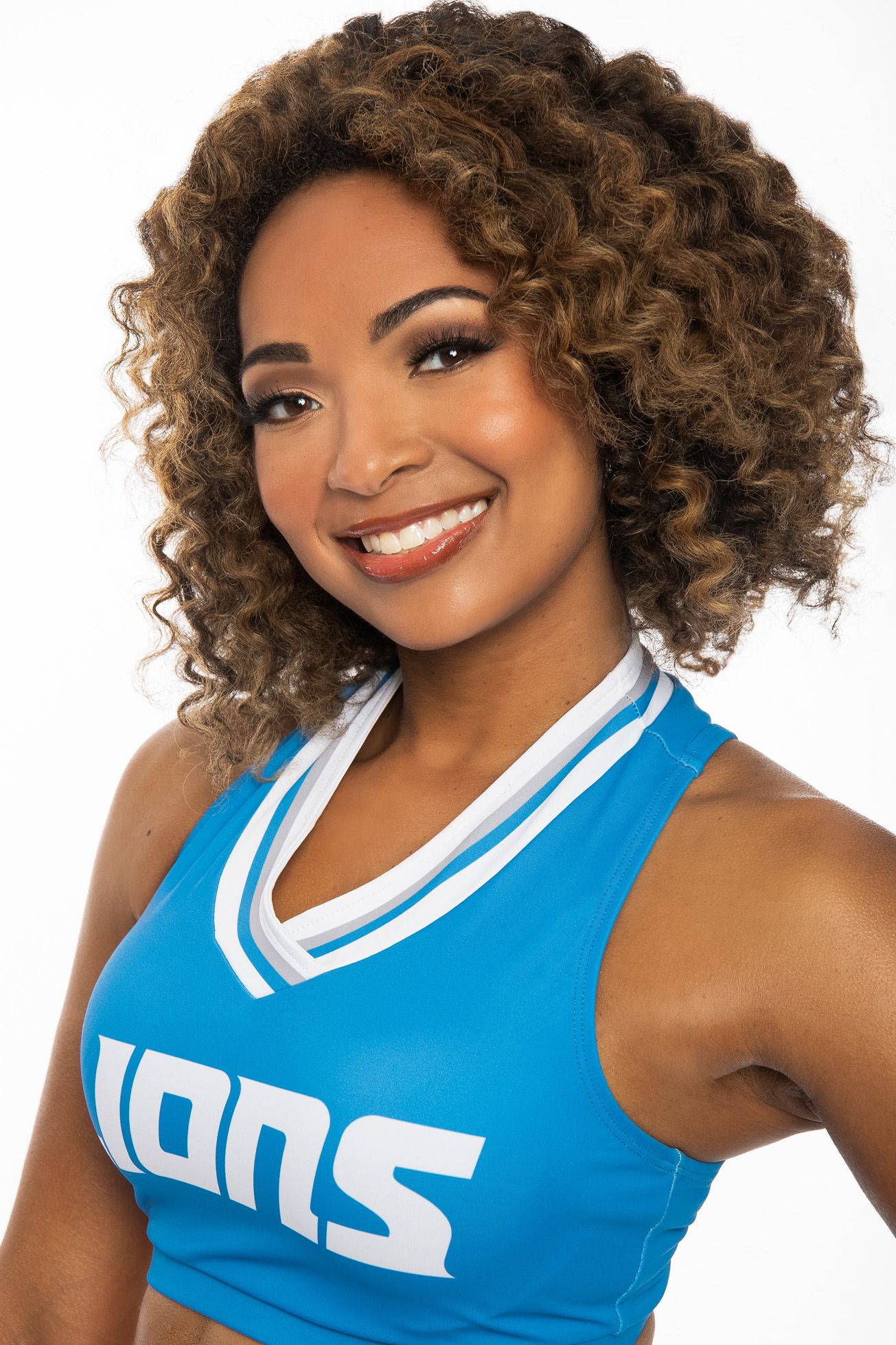 Girls Infant Blue Detroit Lions Cheer Captai