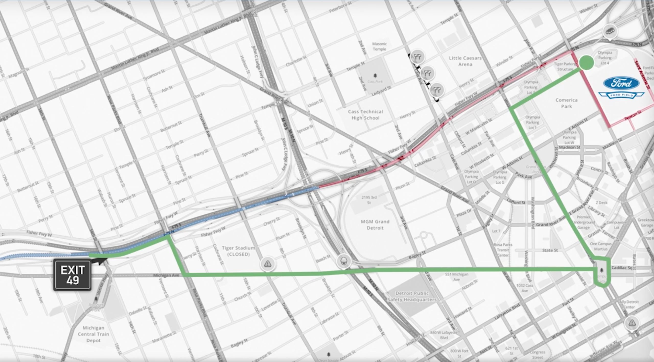 Traffic Route from Northbound I-75