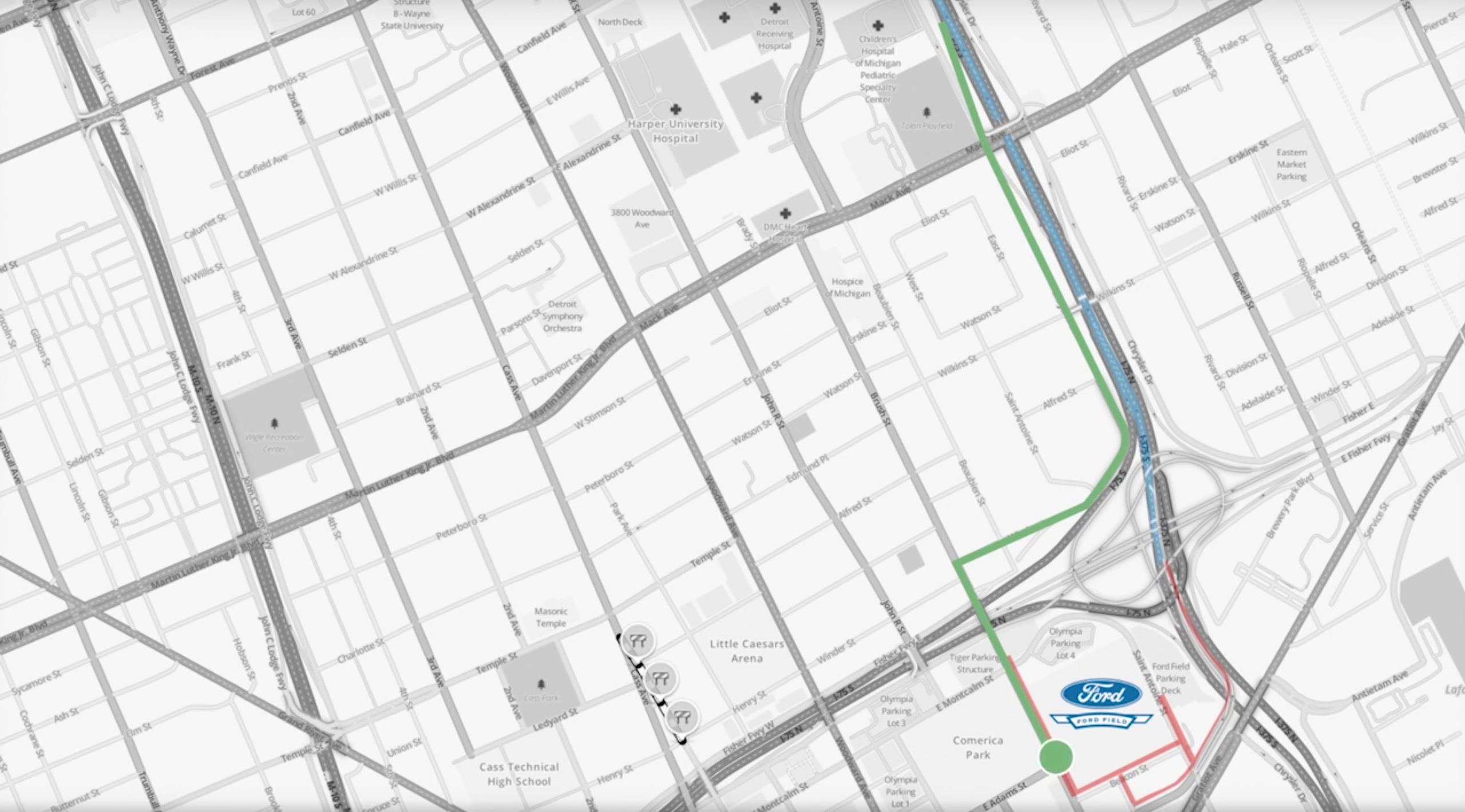 Traffic Route from Southbound I-75