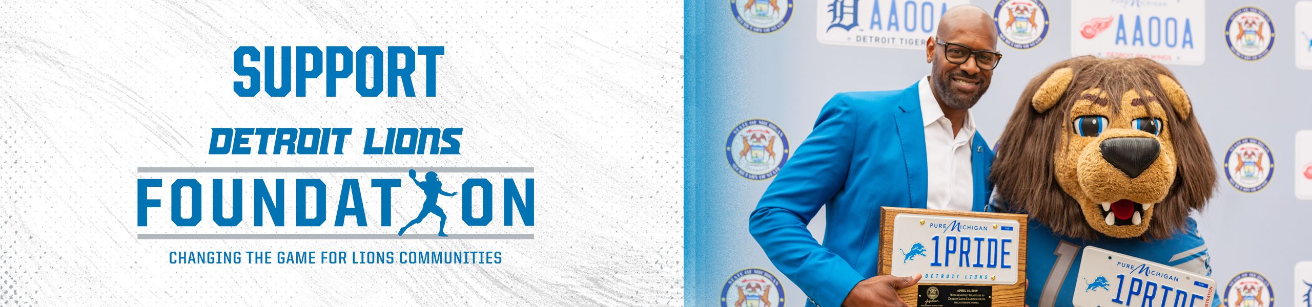 Detroit Lions Support Charities Banner