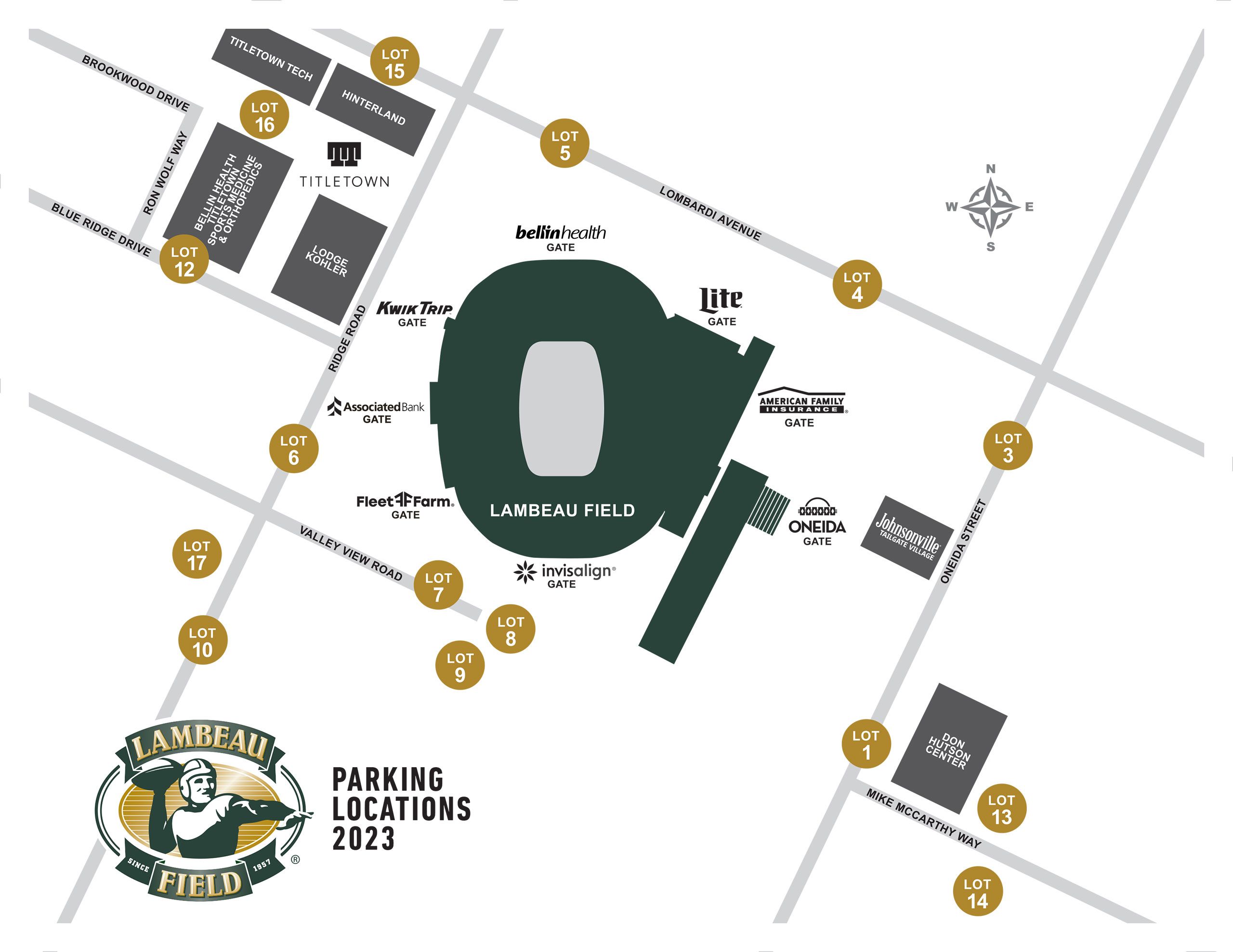 Lambeau Field Parking  Green Bay Packers –