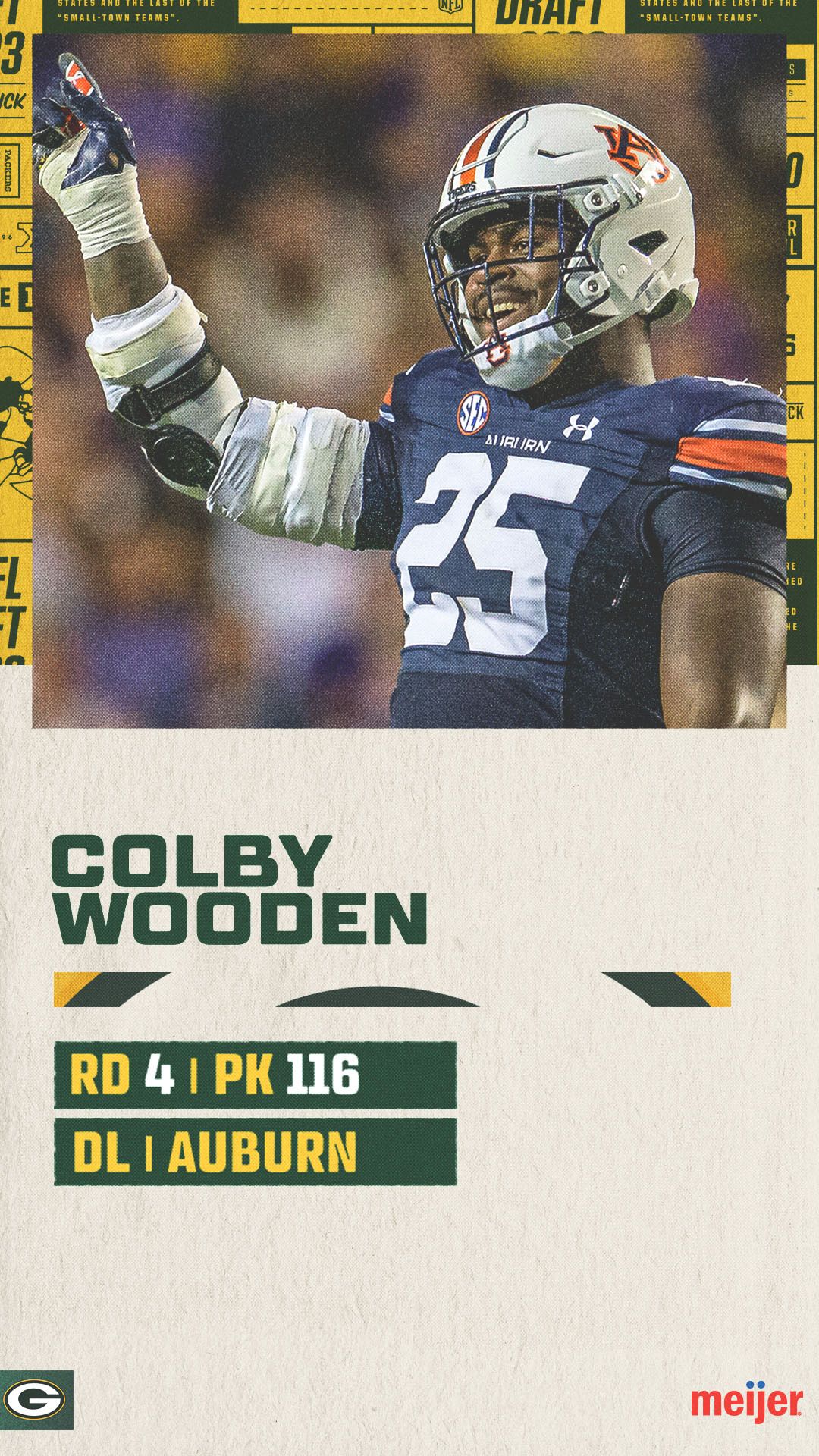 Colby Wooden selected 116th overall by Green Bay Packers - The