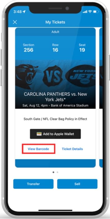 How to buy, sell and transfer Panthers tickets in the app, online