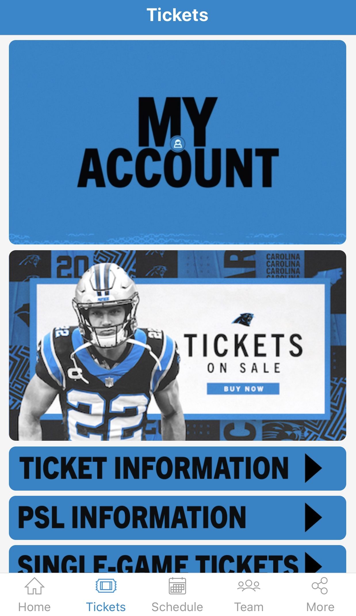 Buy Carolina Panthers Tickets
