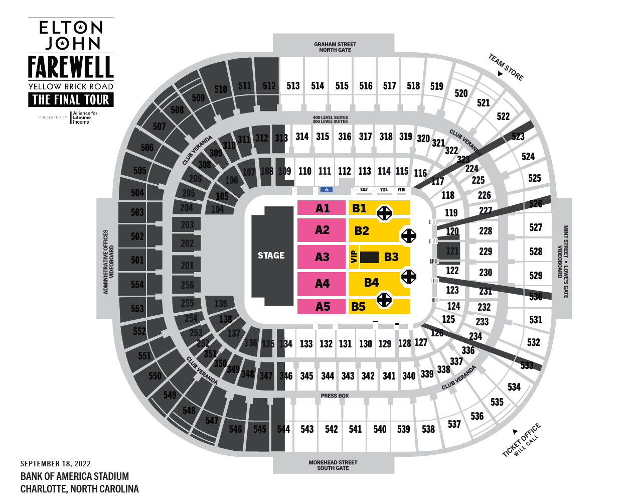 Bank of America Stadium Seating Charts 