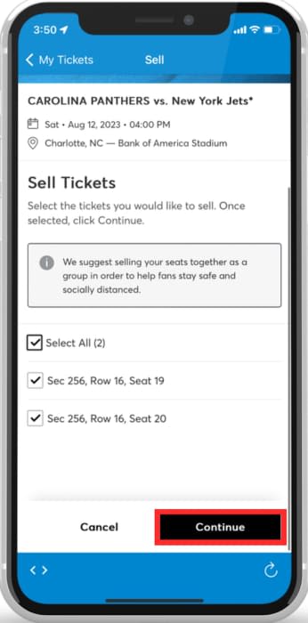 How to use Carolina Panthers mobile tickets