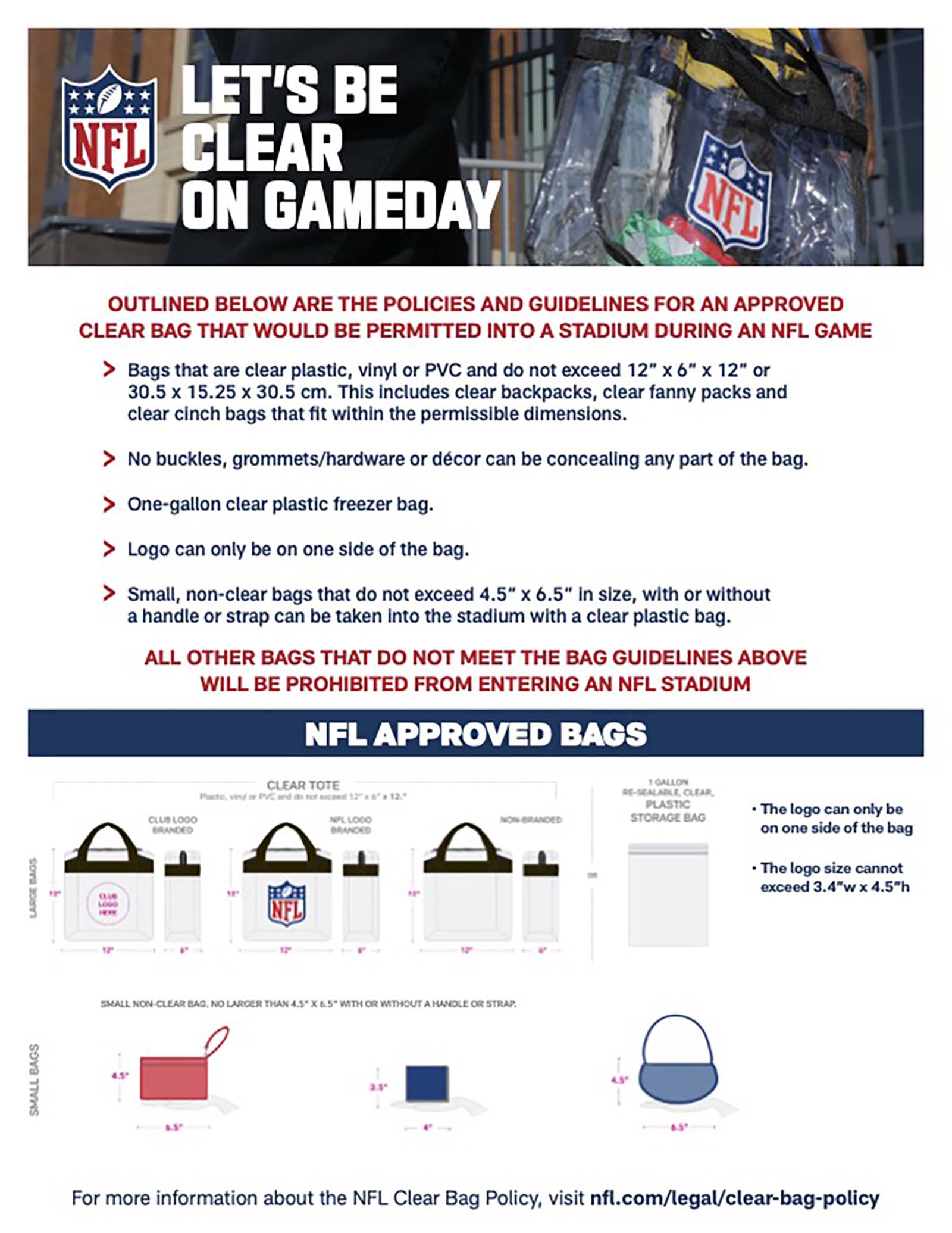 NFL Stadium Game Day Bag Policy