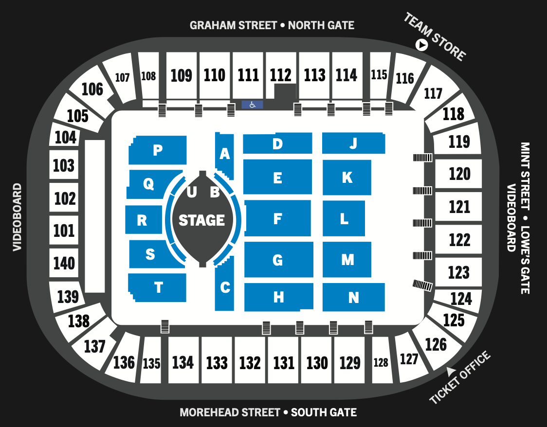 Section 129 at Bank of America Stadium 