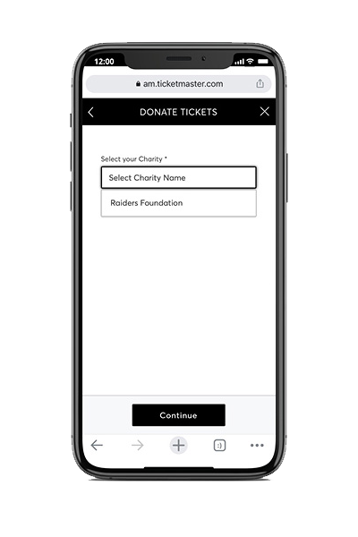 Donate Tickets to the Raiders Foundation