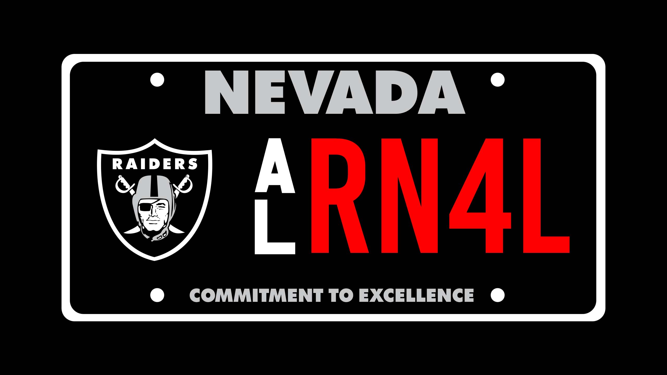 Las Vegas Raiders NFL Mirror License Plates