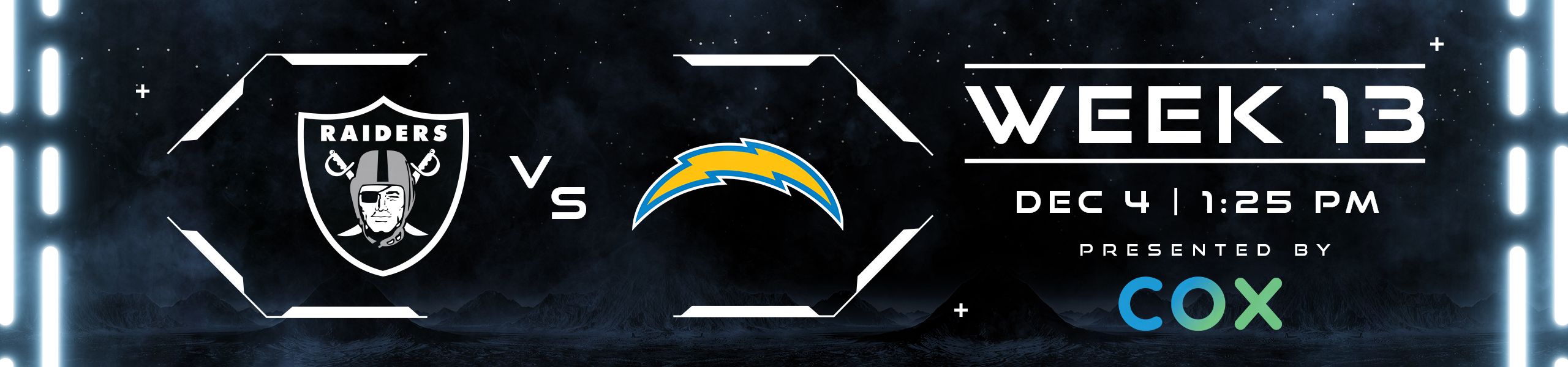 Week 13: Raiders vs. Chargers 12/4 at 1:25pm