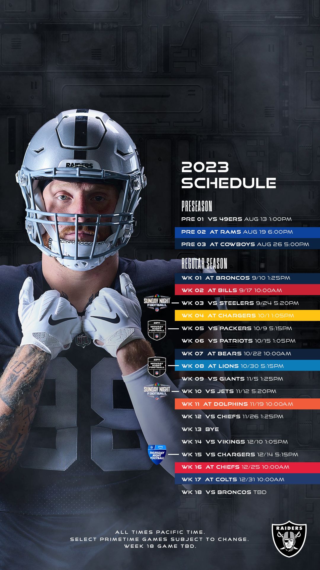 Las Vegas Raiders Schedule