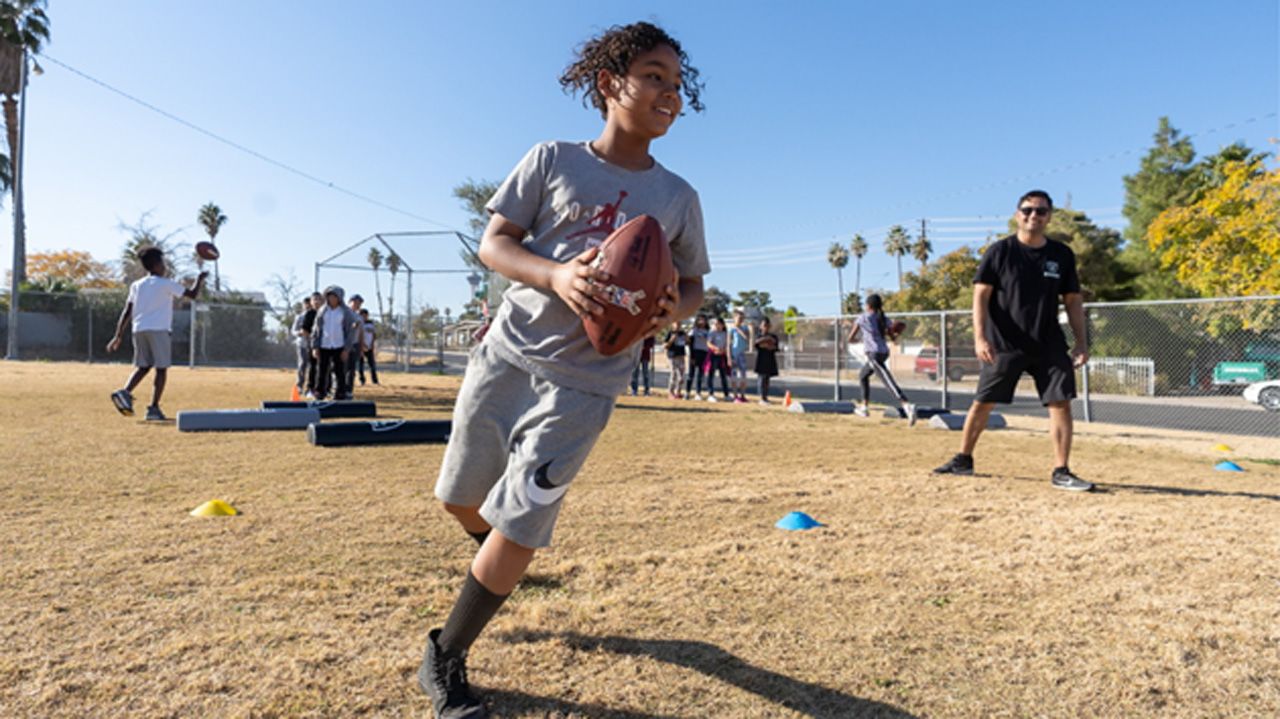 Students participate in Las Vegas Raiders 'C.H.A.M.P. Camp'