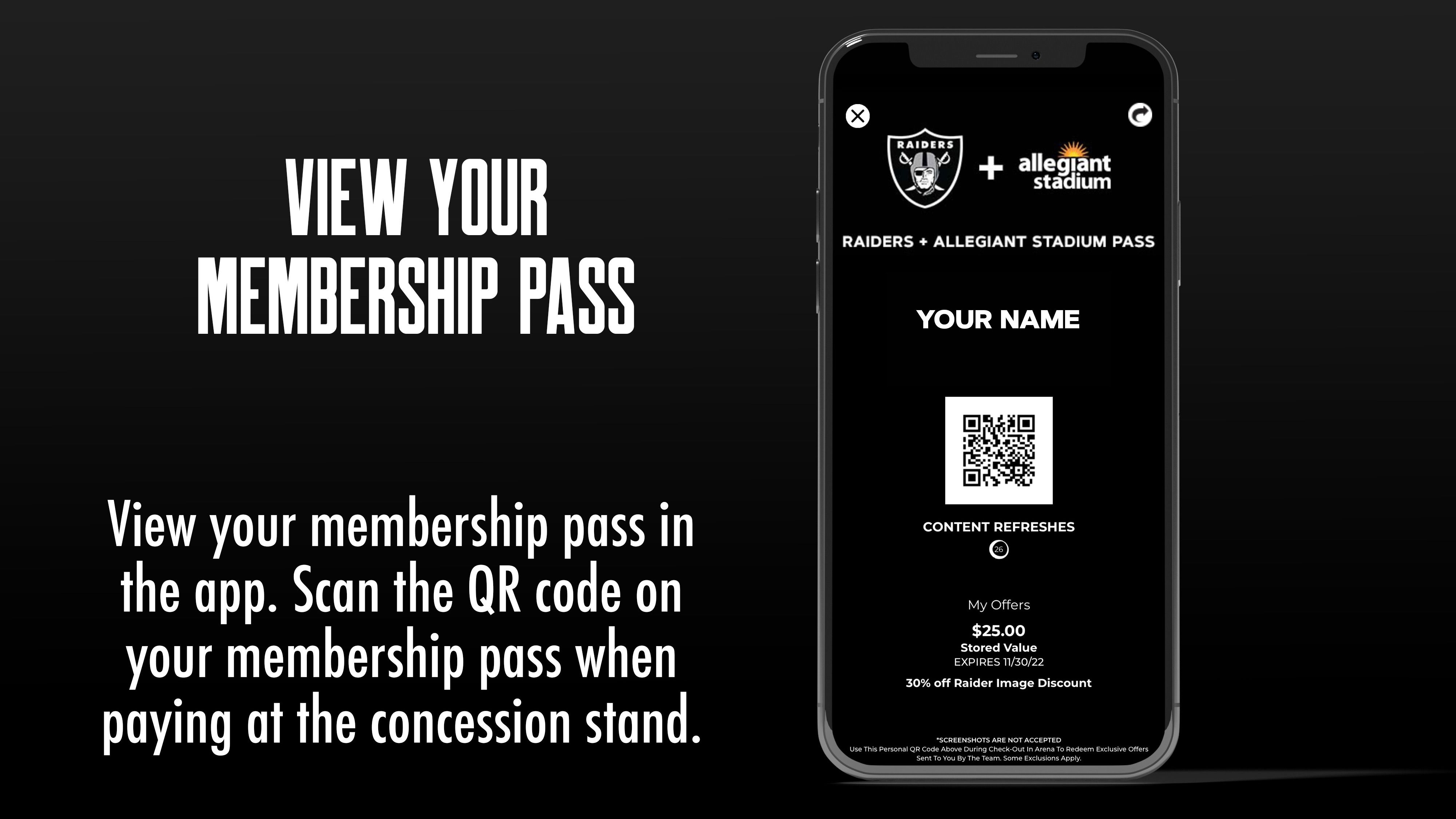 Membership Pass Step-by-Step Guide, Las Vegas Raiders