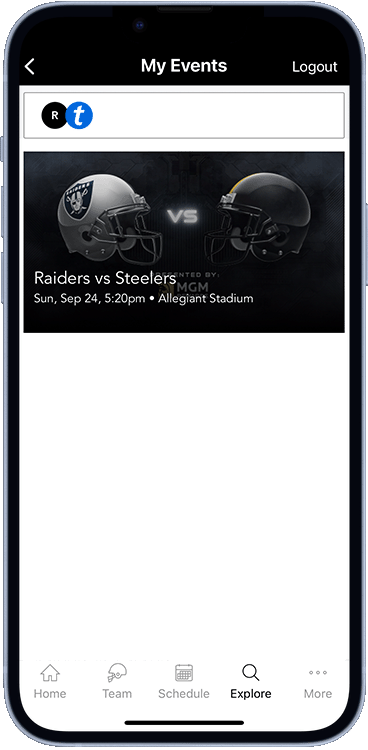 Official Mobile App, Las Vegas Raiders