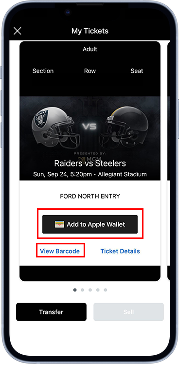 Official Mobile App, Las Vegas Raiders