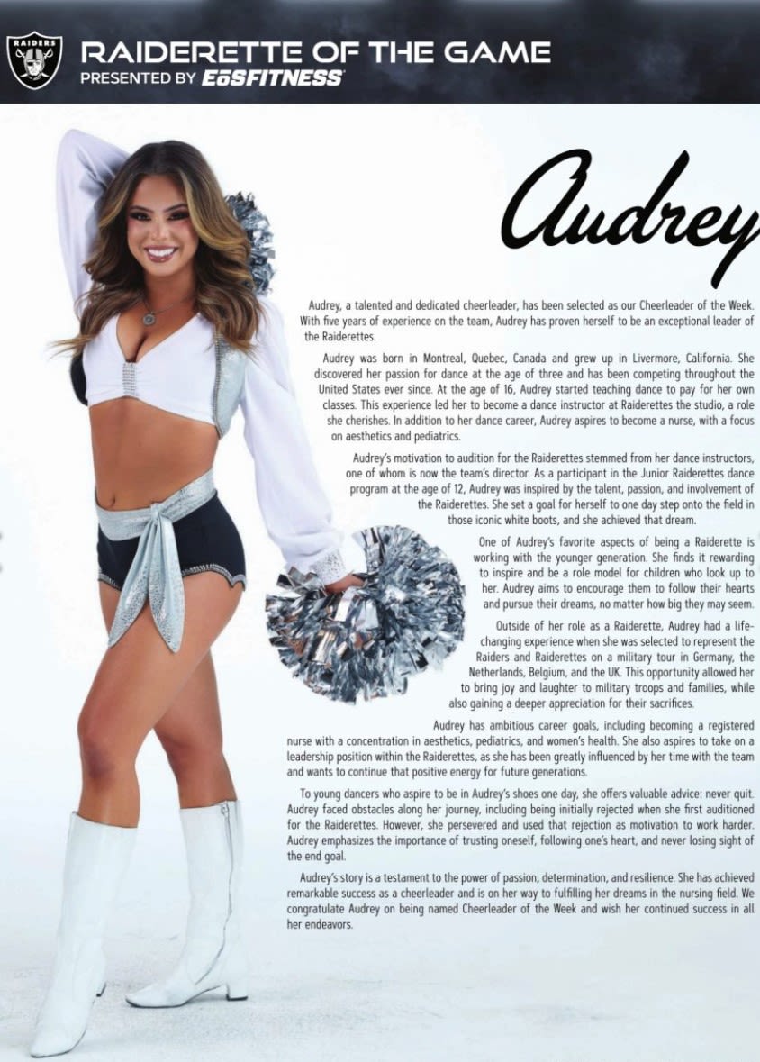 RAIDERETTE OF THE GAME-AUDREY