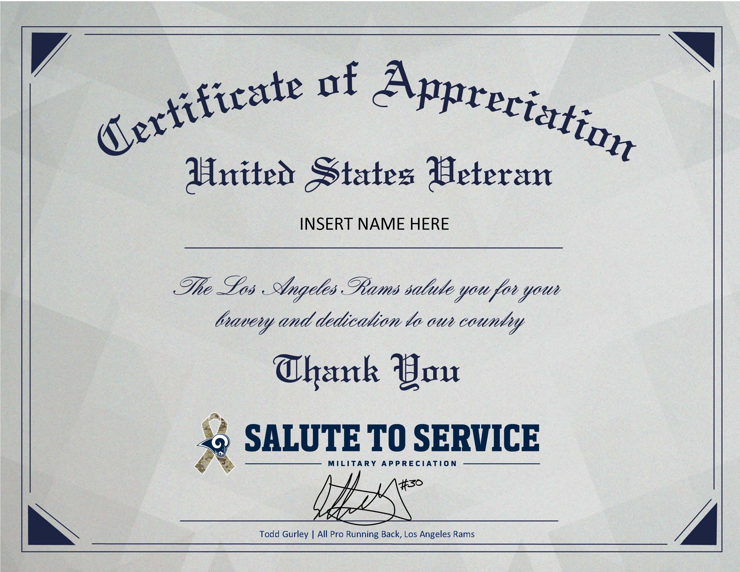 los angeles rams salute to service