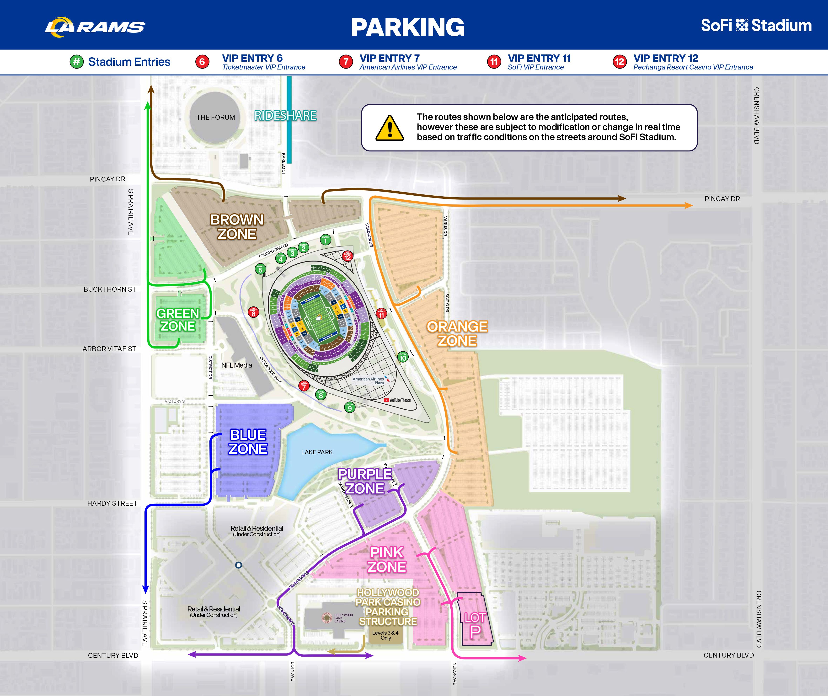 Super Bowl Parking at SoFi Stadium in Los Angeles